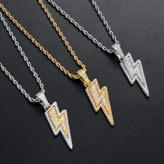 Iced Out Lightning Pendant